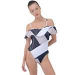 A Minimalist Pattern With Simple Lines And Shapes, Creating A Clean And Modern Aesthetic 07 Frill Detail One Piece Swimsuit