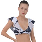 A Minimalist Pattern With Simple Lines And Shapes, Creating A Clean And Modern Aesthetic 07 Plunge Frill Sleeve Bikini Top