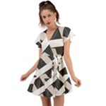 A Minimalist Pattern With Simple Lines And Shapes, Creating A Clean And Modern Aesthetic 07 Flutter Sleeve Wrap Dress