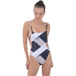 A Minimalist Pattern With Simple Lines And Shapes, Creating A Clean And Modern Aesthetic 07 Tie Strap One Piece Swimsuit