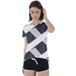 A Minimalist Pattern With Simple Lines And Shapes, Creating A Clean And Modern Aesthetic 07 Short Sleeve Open Back T-Shirt