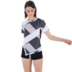 A Minimalist Pattern With Simple Lines And Shapes, Creating A Clean And Modern Aesthetic 07 Asymmetrical Short Sleeve Sports T-Shirt