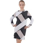 A Minimalist Pattern With Simple Lines And Shapes, Creating A Clean And Modern Aesthetic 07 Long Sleeve Hoodie Dress