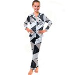 A Minimalist Pattern With Simple Lines And Shapes, Creating A Clean And Modern Aesthetic 07 Kids  Satin Long Sleeve Pajamas Set