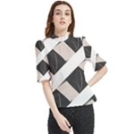 A Minimalist Pattern With Simple Lines And Shapes, Creating A Clean And Modern Aesthetic 07 Frill Neck Blouse