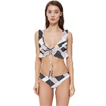 A Minimalist Pattern With Simple Lines And Shapes, Creating A Clean And Modern Aesthetic 07 Low Cut Ruffle Edge Bikini Set