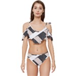 A Minimalist Pattern With Simple Lines And Shapes, Creating A Clean And Modern Aesthetic 07 Ruffle Edge Tie Up Bikini Set	