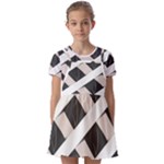 A Minimalist Pattern With Simple Lines And Shapes, Creating A Clean And Modern Aesthetic 07 Kids  Short Sleeve Pinafore Style Dress