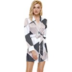 A Minimalist Pattern With Simple Lines And Shapes, Creating A Clean And Modern Aesthetic 07 Long Sleeve Satin Robe