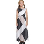 A Minimalist Pattern With Simple Lines And Shapes, Creating A Clean And Modern Aesthetic 07 Kids  Satin Sleeveless Maxi Dress