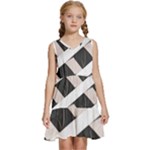 A Minimalist Pattern With Simple Lines And Shapes, Creating A Clean And Modern Aesthetic 07 Kids  Sleeveless Tiered Mini Dress