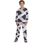 A Minimalist Pattern With Simple Lines And Shapes, Creating A Clean And Modern Aesthetic 07 Kids  Sweatshirt set