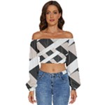 A Minimalist Pattern With Simple Lines And Shapes, Creating A Clean And Modern Aesthetic 07 Long Sleeve Crinkled Weave Crop Top