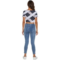 Short Sleeve Square Neckline Crop Top  