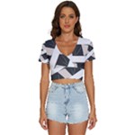 A Minimalist Pattern With Simple Lines And Shapes, Creating A Clean And Modern Aesthetic 07 V-Neck Crop Top