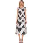 A Minimalist Pattern With Simple Lines And Shapes, Creating A Clean And Modern Aesthetic 07 V-Neck Drawstring Shoulder Sleeveless Maxi Dress