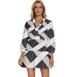 A Minimalist Pattern With Simple Lines And Shapes, Creating A Clean And Modern Aesthetic 07 V-Neck Placket Mini Dress