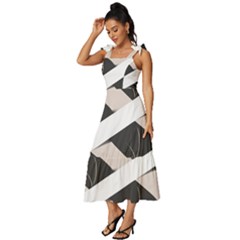 Tie-Strap Tiered Midi Chiffon Dress 