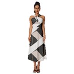 A Minimalist Pattern With Simple Lines And Shapes, Creating A Clean And Modern Aesthetic 07 Sleeveless Cross Front Cocktail Midi Chiffon Dress