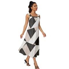 Square Neckline Tiered Midi Dress 