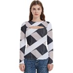 A Minimalist Pattern With Simple Lines And Shapes, Creating A Clean And Modern Aesthetic 07 Women s Cut Out Long Sleeve T-Shirt