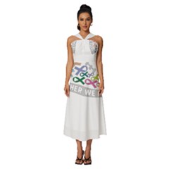 Sleeveless Cross Front Cocktail Midi Chiffon Dress 