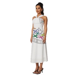 Sleeveless Cross Front Cocktail Midi Chiffon Dress 