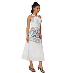 Sleeveless Cross Front Cocktail Midi Chiffon Dress 