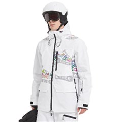 Men s Multi Pockets Zip Ski and Snowboard Waterproof Breathable Jacket 