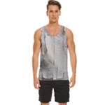 Wall With Cracked White Paint Texture Men s Wide Collar Tank Top