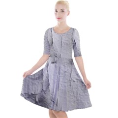 Quarter Sleeve A-Line Dress With Pockets 