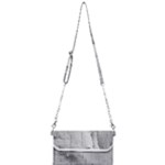 Wall With Cracked White Paint Texture Mini Crossbody Handbag