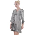 Wall With Cracked White Paint Texture Open Neck Shift Dress