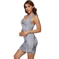 Sleeveless Wide Square Neckline Ruched Bodycon Dress 