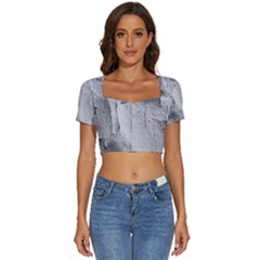 Short Sleeve Square Neckline Crop Top  