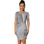 Wall With Cracked White Paint Texture Fitted Knot Split End Bodycon Dress