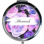 Watercolor Flowers Mini Round Mirror