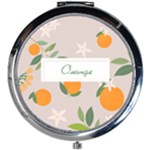 Orange Pattern Mini Round Mirror