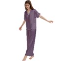 Short Sleeve Long Pants Satin Pajamas Set 