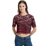 River Roots Women s Round Neck Short Sleeve Crop Top