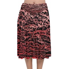 Velvet Flared Midi Skirt 