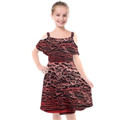 Kids  Cut Out Shoulders Chiffon Dress 