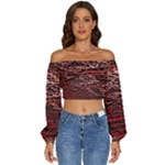 River Roots Long Sleeve Crinkled Weave Crop Top