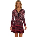 River Roots Long Sleeve Deep V Mini Dress 