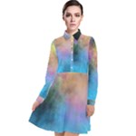 Smokescreen Long Sleeve Chiffon Shirt Dress