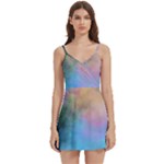 Smokescreen Body Wrap Sleeveless V-Neck Mini Dress