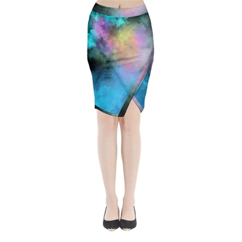 Smokescreen Midi Wrap Pencil Skirt from ArtsNow.com