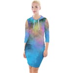 Smokescreen Quarter Sleeve Hood Bodycon Dress