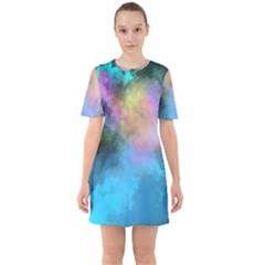 Sixties Short Sleeve Mini Dress 