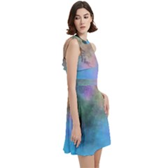 Cocktail Party Halter Sleeveless Dress With Pockets 